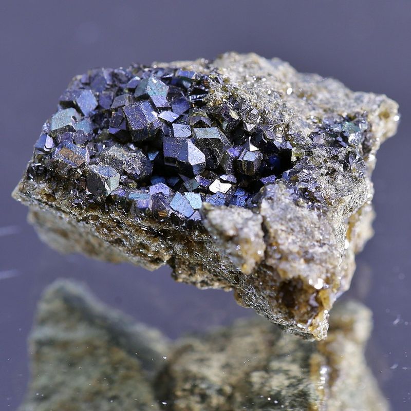 Iridescent Andradite Garnets – “Northern Ligths” Cluster (Landfalltjern, Drammen)